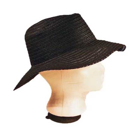 WIDE BRIM HAT, BLACK, SIZE MEDIUM, FINE WEAVE, GLORIA VANDERBILT, TAGS ON, NEVER - Picture 5 of 6